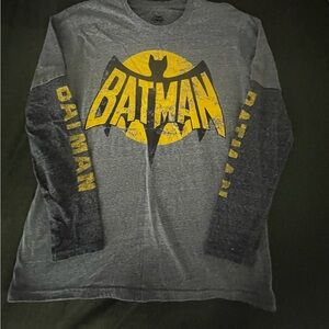 Batman Gray and Yellow Long Sleeve Tee